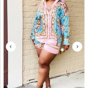 Two piece silk outfit